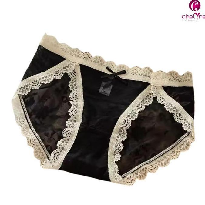 Murah Chelyne CD Brukat Renda Wanita T6091 L - XL Jumbo Model Mini Lace - CD Big Size Brukat Non COD