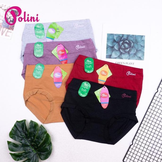 Murah Polini - 1Pcs Celana Dalam Wanita Mid Waist CD Polini Super Soft 2832 Non COD