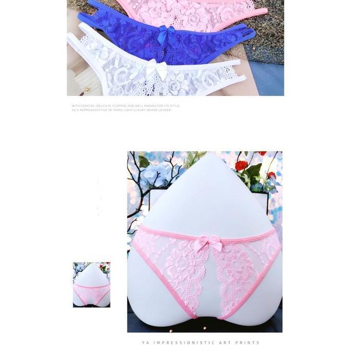 Murah Celana dalam Wanita jumbo Sexy Renda Open Crotch G String C1220 Non COD