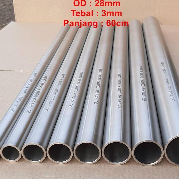 Promo Pipa Titanium / Tabung Titan OD 28mm Grade 2 ASTM B338 New Diskon