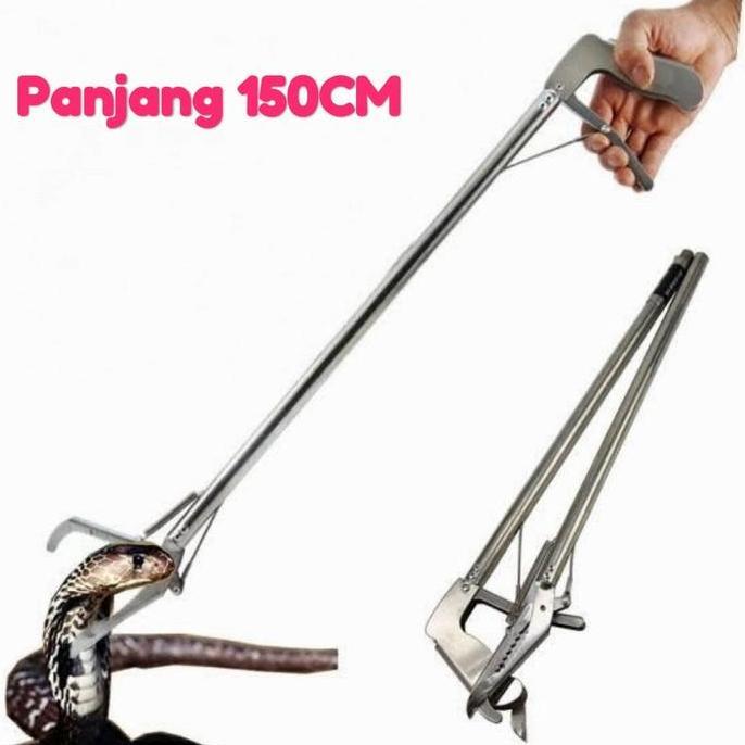 Miliki Stik Stick Tongkat Alat Galah Batang Jepit Penangkap Tangkap Ular 1.5M