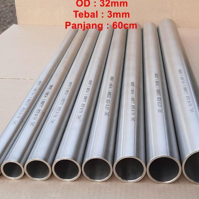 Promo Pipa Titanium / Tabung Titan OD 32mm Grade 2 ASTM B338 New Diskon
