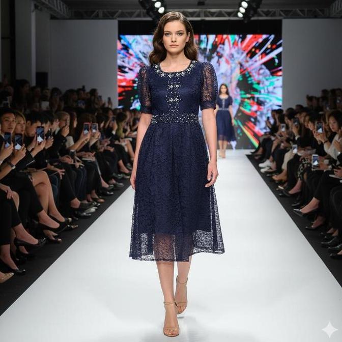 Terbaru Versi Premium Natal Dress Pesta Brukat Payet Model Modern Baru 2025 Sleting Depan Busui Fren