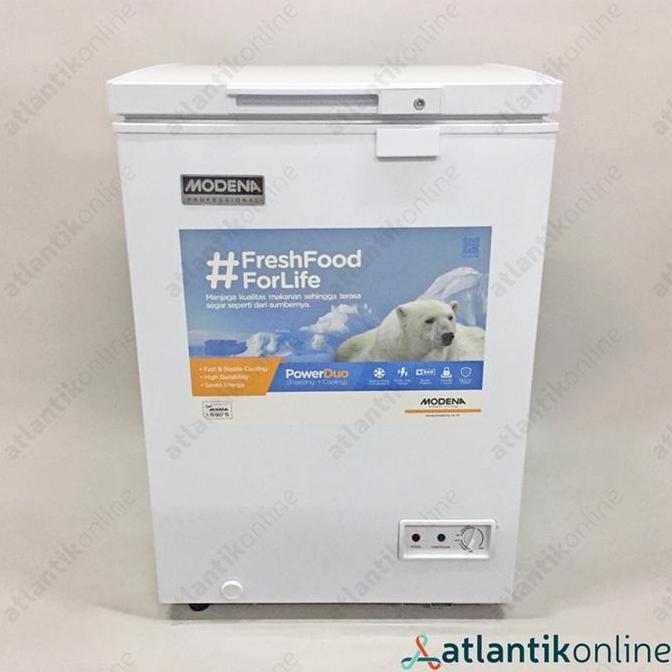 Chest freezer box lemari pembeku 100 Liter MODENA MD 10 W MD10W [BDG]