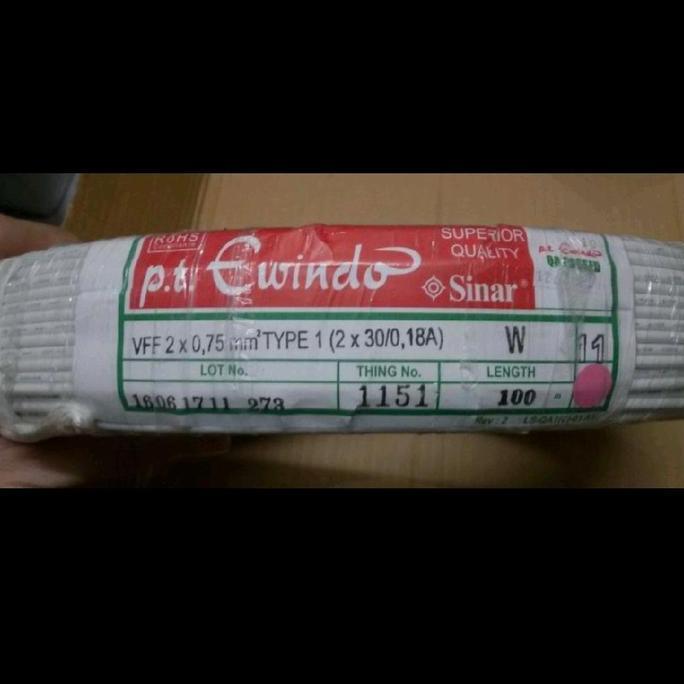 BEBAS ONGKIR - Kabel serabut 2x 30 / 2x 0.75 /kabel serabut sinar ewindo /kabel putih