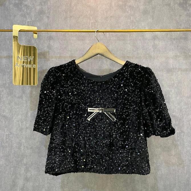 New- Sequin Glitter Top Premium Blouse Atasan Wanita