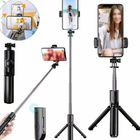Discount Tripod Tongsis Bluetooth Remote Selfie Stick LED Flash Tripod Hp Portable Rotatable Expanda