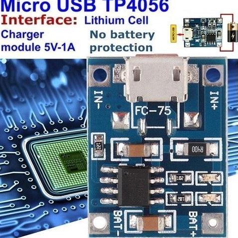 TP4056 MICRO USB LITHIUM BATTERY CHARGING MODULE OUTPUT 5A CHARGER MODUL POWERBANK BATERAI LI-ION TP