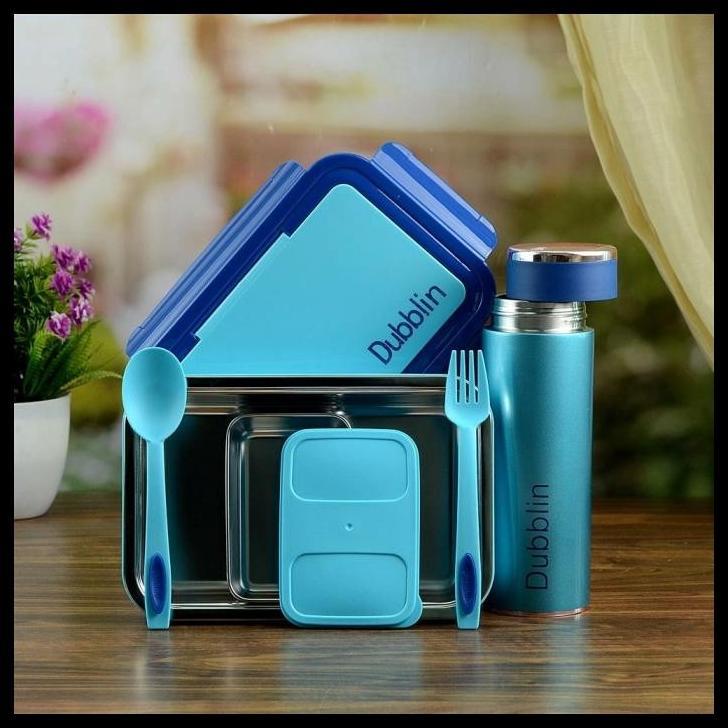 ~Harga Special~ Soulmate Gift Set Dubblin / KOTAK MAKAN 1 SET BOTTLE MINUM DUBBLIN STAINLESS STEEL /