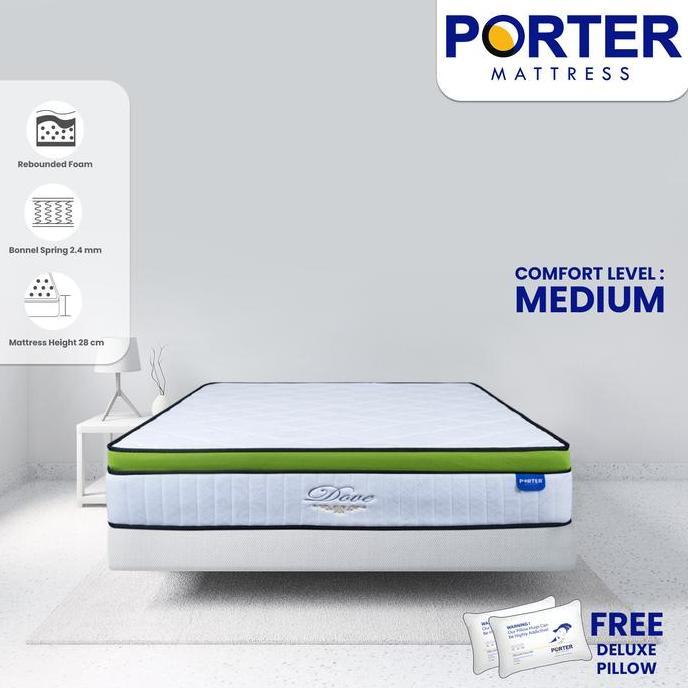 Terlaris Kasur Springbed Plushtop Porter Dove