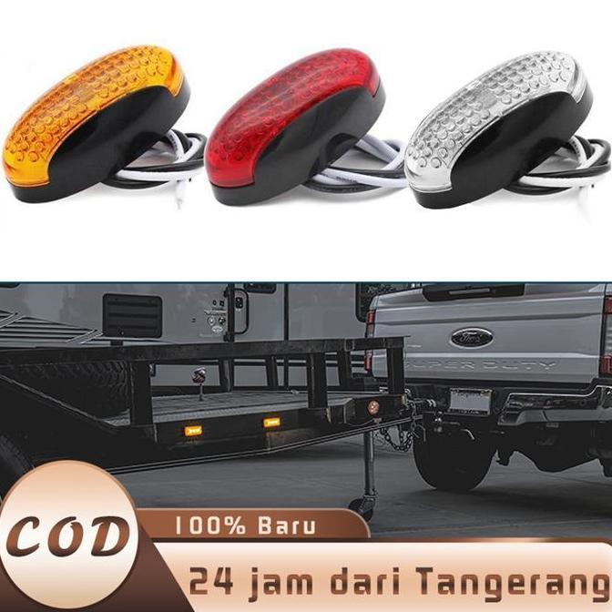 NUWAX Isi 2 Lampu Ulat Bulu ADR45 LED Side Lampu Bak Samping Truk 10-30 Volt