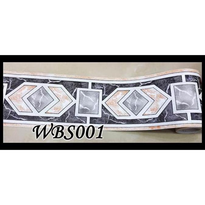 Lansunggaskirim- Meth Wbs001 Square Diamond Black Wall Border Sticker 10Mx10Cm Sticker Dinding Stike