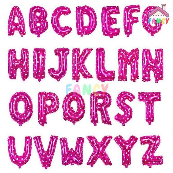 New- [ECER] BALON HURUF ANGKA Foil 40cm Emas Silver PinkBiru IMPORT QUALITY
