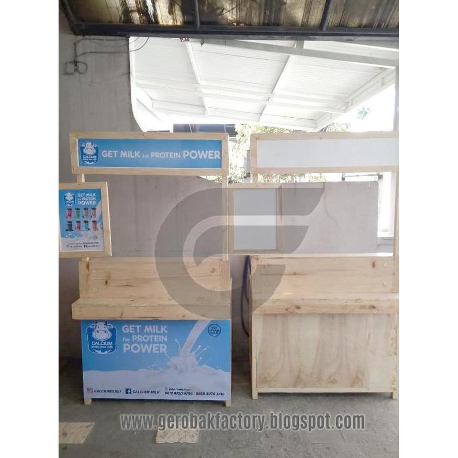 Gerobak Booth Kayu Knokdown Portable Kualitas Terbaik Harga Termurah