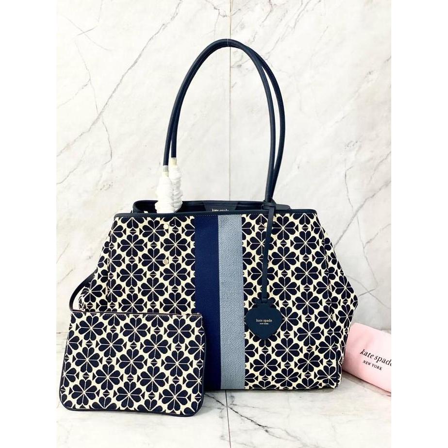 KS FLOWER JACQUARD LARGE TOTE BAG ORINAL