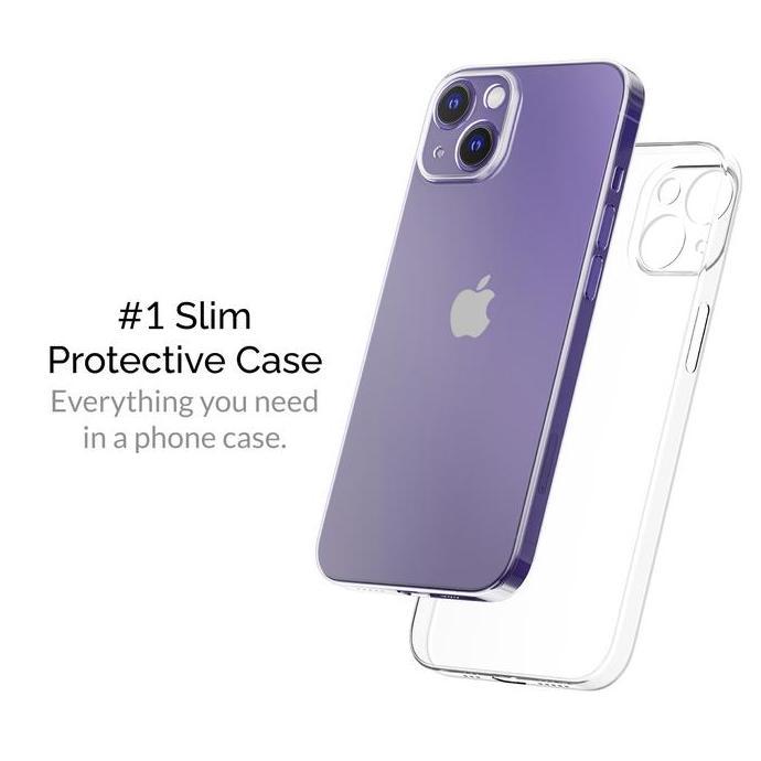 Casing Untuk Iphone 14 Series Slimcase Classic 1 - Ultra-Thin 0.38 Mm, Transparan & Tidak Menguning