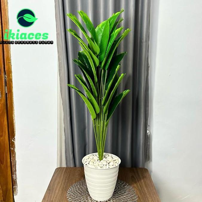 READY DAUN PISANG PLASTIK JUMBO 1 METER 24 DAUN DEKORASI BUNGA SUDUT RUMAH BUNGA HIAS PLASTIK MURAH 