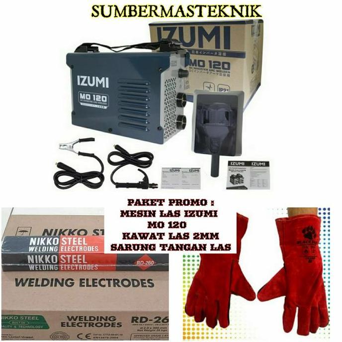 MESIN LAS TRAVO LAS INVERTER LAS IGBT IZUMI MAX MO 120 PAKET PROMO