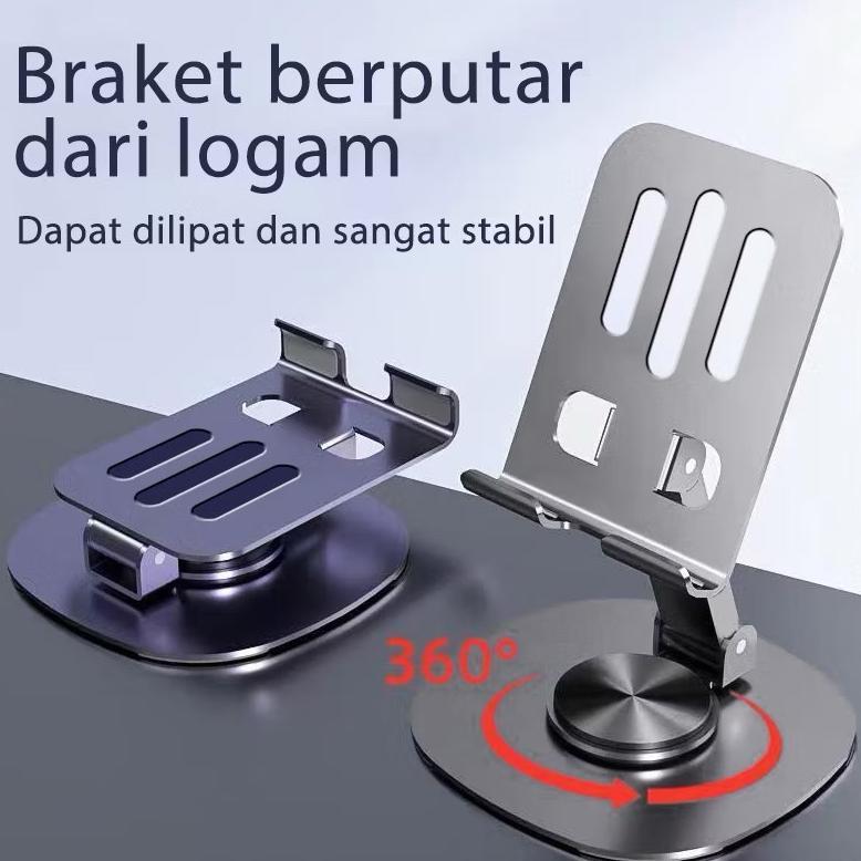 Cuci Gudang Holder Hp Holder Tablet Multifungsi Metal Rotasi 360 Dudukan Ponsel Besi Phone Stand