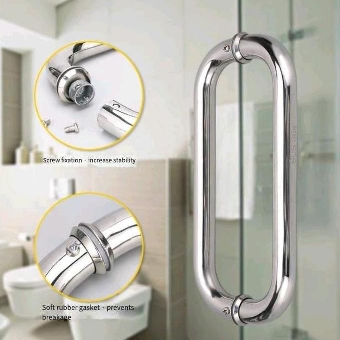 ZANLOZ Gagang kamar mandi Gagang pintu kaca kamar mandi hotel Gagang pintu geser pintu utama baja ta