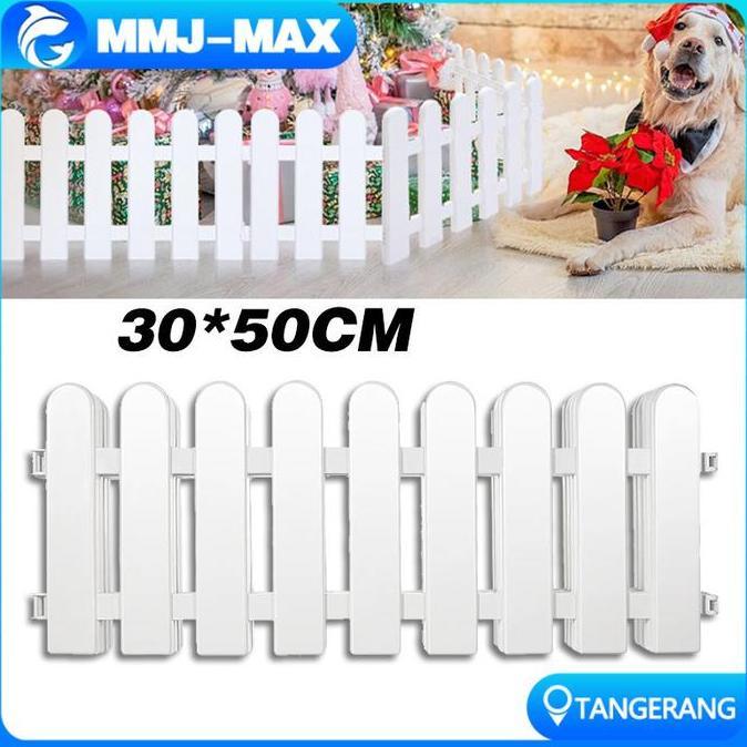 WODRUFT Shabby Chic Pagar Taman Vintage Dekorasi Outdoor/Indoor Plastik Tahan UV Warna Putih Distres