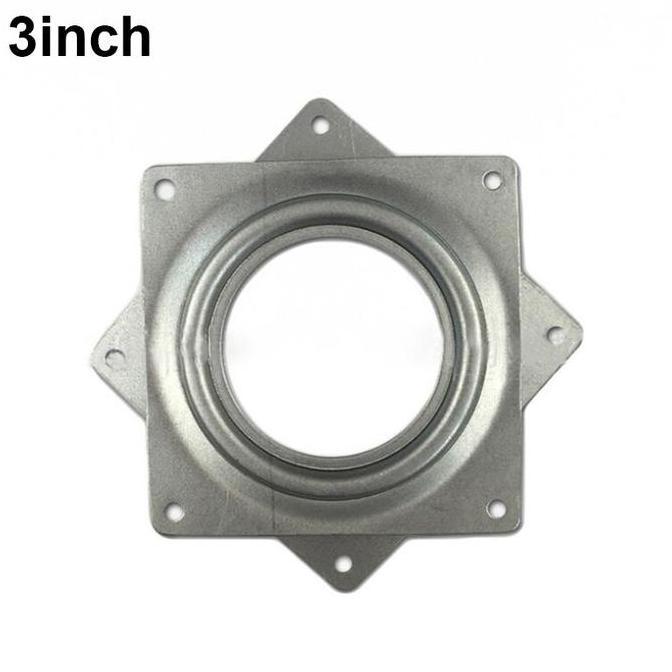 WODRUFT 3 Inch Meja Putar Braket Ring Besi Persegi Untuk Kursi Etalase Lazy Susan Display Kue Roti