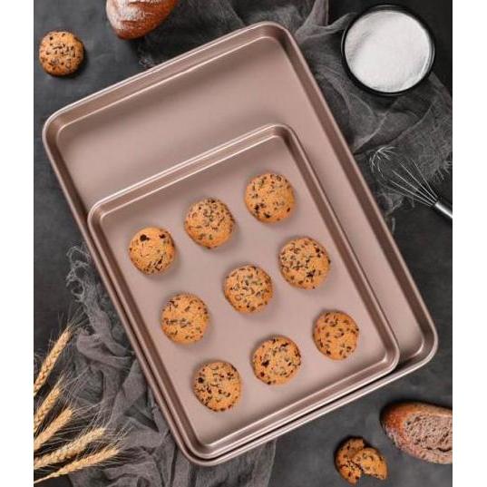 Kuekue- Loyang Premium Persegi Panjang Loyang Bolu Gulung Rose Gold Rendah