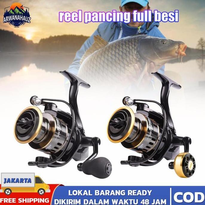 ZANACOM Reel Pancing Laut Kuat 50 Kg, Reel Pancing Murah Cuci Gudang, Spinning Fishing 5.2:1 Ball Be