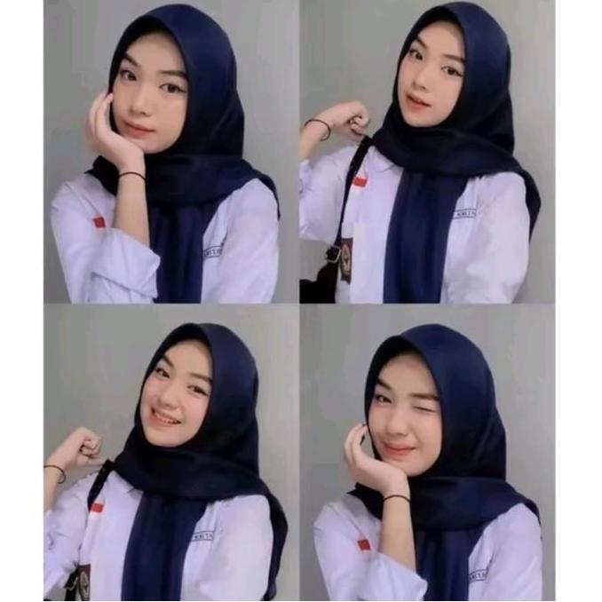 Bergaransi Hijab Segi Empat Anak Sekolah Smp Dan Sma / Kerudung Segi 4 Basic Voal Polos Jahit Tepi R