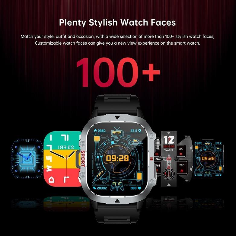 new bestpromo totop smartwatch c30pro sports bluetooth smartband 2.19 inch hd screen full touch blue