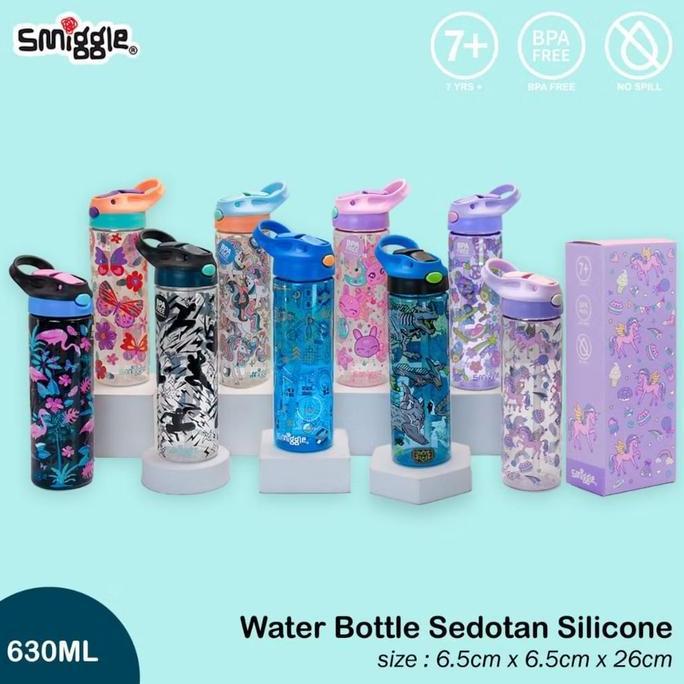 Bestsell- Botol Minum Waterbottle Smiggle Sedotan Silikon 630Ml Bpa Free