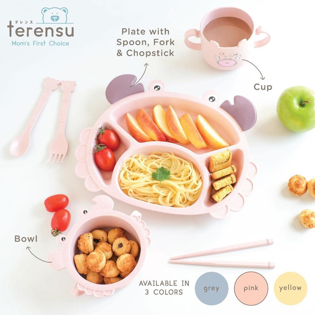 BIG PROMO TERENSU [ SATU SET ] ALAT MAKAN ANAK SEKAT SET 6 IN 1 ( PIRING + MANGKOK + GELAS + SENDOK 