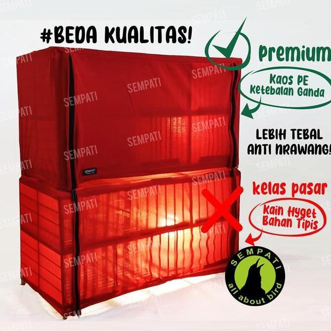 Krodong Dongdang Premium Kerodong Sangkar Kandang Burung Merpati 2 Pasang Petak 4 Pintu Bahan PE Teb
