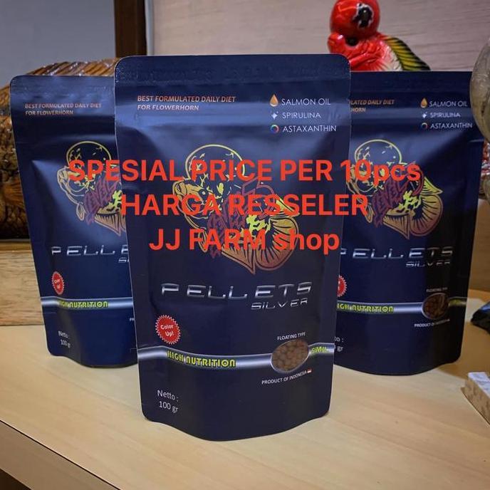 NEW Pelet level3 silver 10pcs resseler makanan ikan louhan koi koki oscar