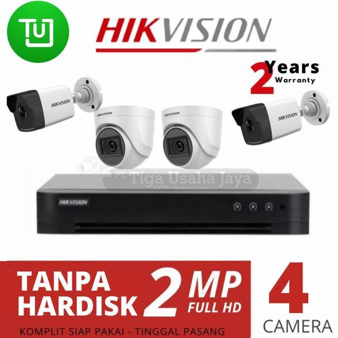 PAKET CCTV HIKVISION 2MP 4 CHANNEL 4 CAMERA