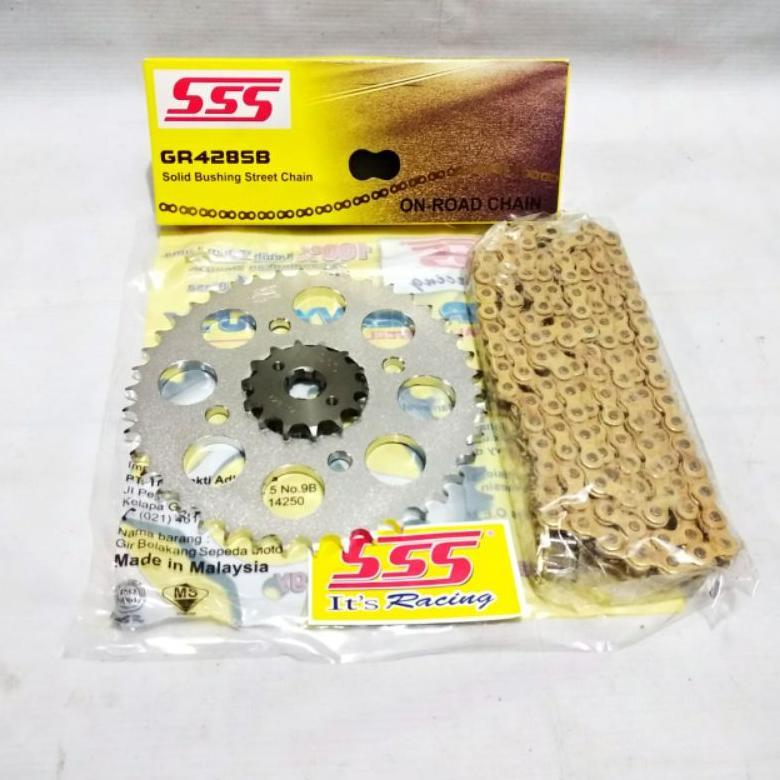 Gear Set SSS Honda Verza Sonic GTR + Rantai SSS Gold
