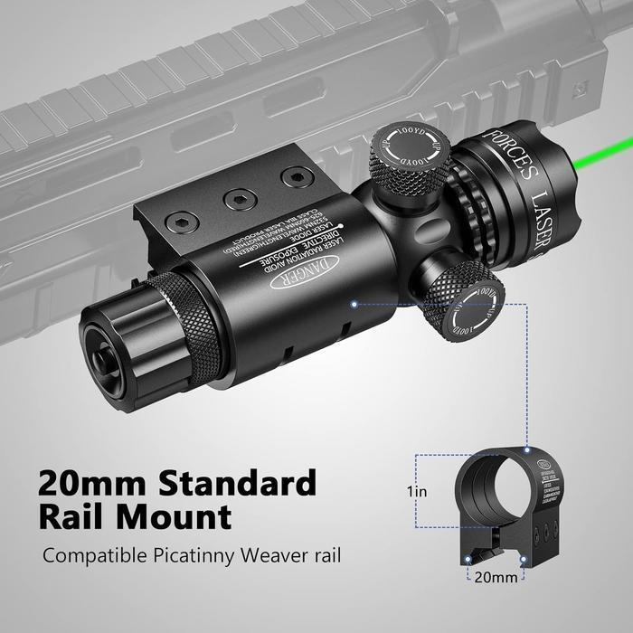Taffled Tactical Green Dot Laser Scope Mount+Baterai+Charger Original Dan Terpercaya