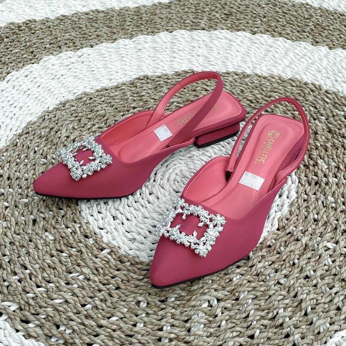 Jelitashoes- Galaxy Sepatu Flat Slip On Mules Wanita Hak Tahu 2Cm Terbaru|Sepatu Pesta Wanita Casual