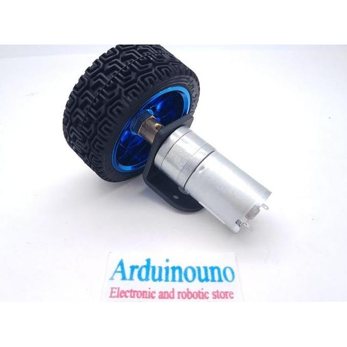 Terpopuler- Wheel Tire 65Mm Roda Racing 25Ga370 Motor Robot + Coupling Shaft D 4Mm
