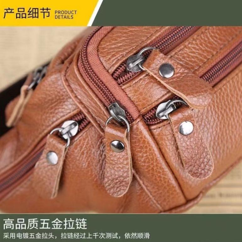 super deal` tas pinggang kulit tas pinggang kulit sapi pria /wanita import 889