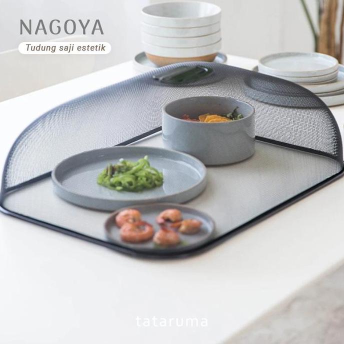 NAGOYA L - Tudung Saji Stainless Kotak Bulat Putih Estetik