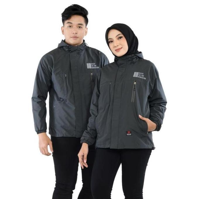 Jaket Wanita Pocket Parasut Taslan Wateroof Hoodie ( Lapisan Dalam Flecee Halus Adem Nyaman )