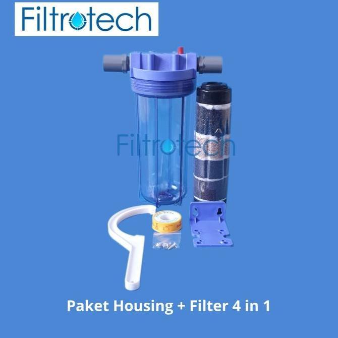 Paket  Housing Filter + Filter Air Sumur 4in1 10 inch 1 Tahap