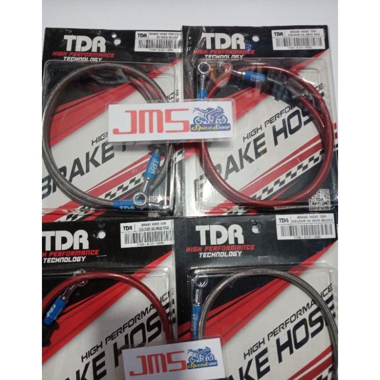 selang rem tdr racing depan selang minyak rem 35 incih biru merah silver universal vixion tiger cbr 