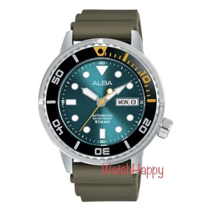 WatchHappy AL4249X1 AL4249 Men Automatic Rubber Green Army ORIGINAL
