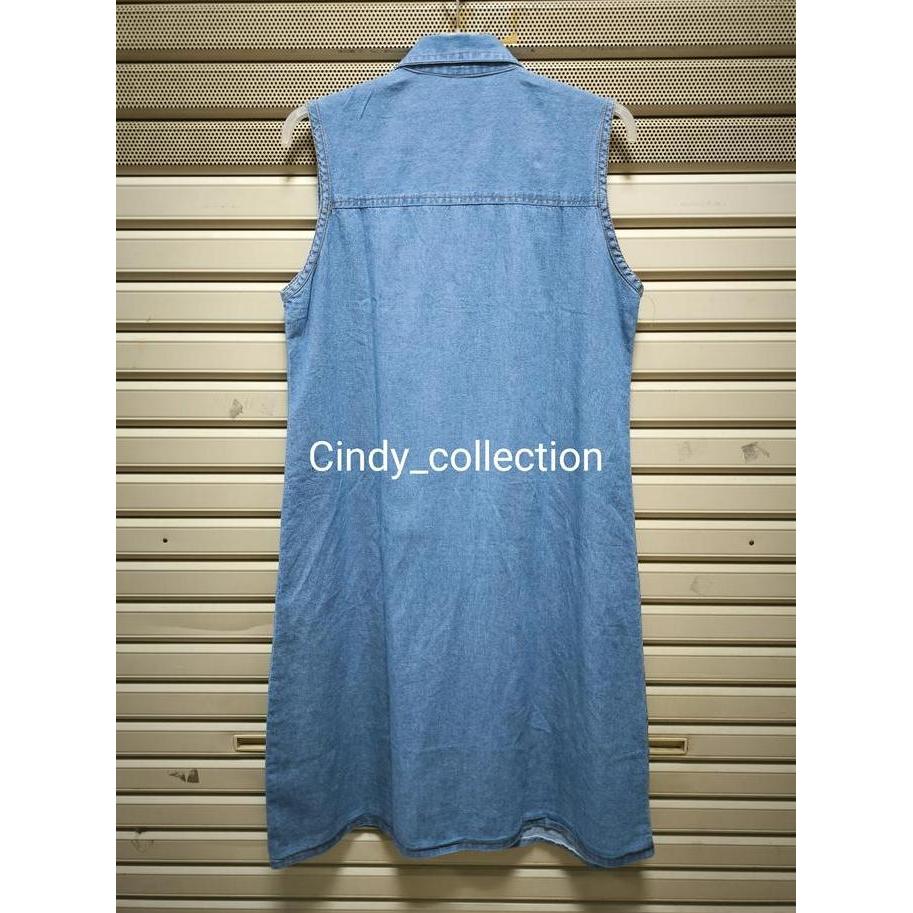 Outfitkekinian- Rompi Vest Panjang Jeans Wanita Rompi Jeans Panjang Outer Jeans Wanita Long Vest Den