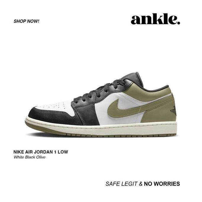 Air Jordan 1 Low White Black Olive