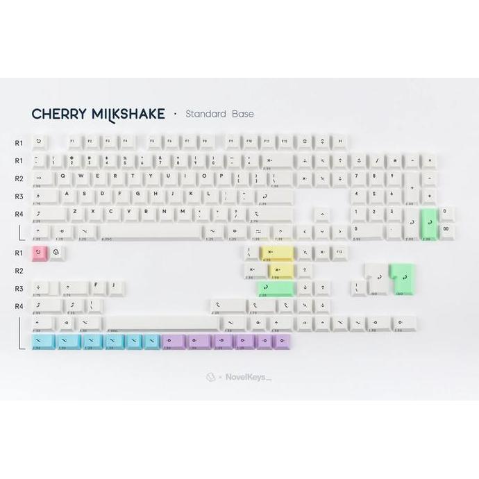 Novelkeys PBT Cherry Milkshake - PBT Dye Sub Cherry Profile Keycaps Terlaris