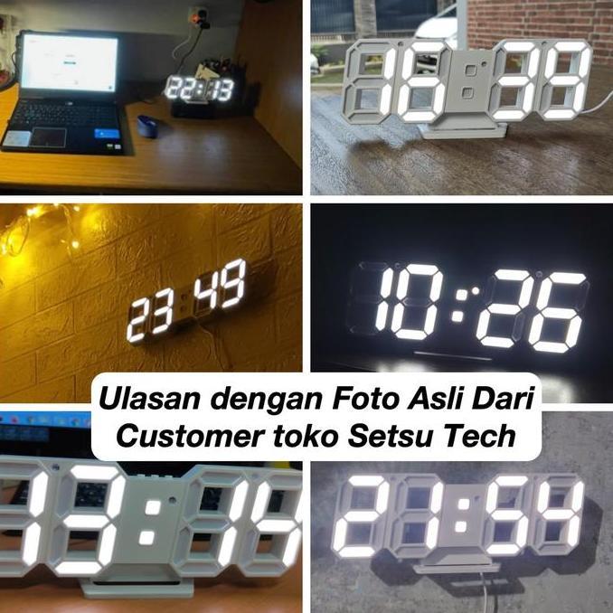 Jam Meja LED Digital 3D Clock Jam Dinding Tembok