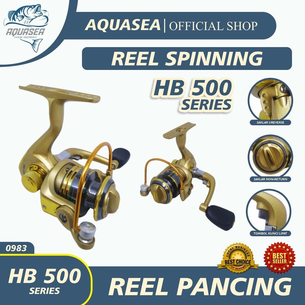 READYGan- AQUASEA Reel Pancing Laut Mini 500 Series Reel Pancing Warna Gold Reel Metal Reel Pancing 